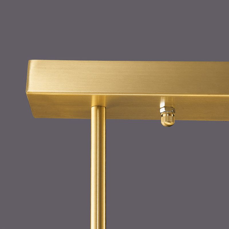 Contemporary Gold Hanging Light Crystal Island Light Fixture with Shade for Dining Table