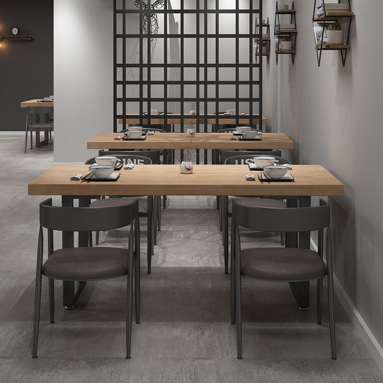 Industrial Solid Wood Dining Table Set 1/2/5 Pieces Rectangle Dining Set