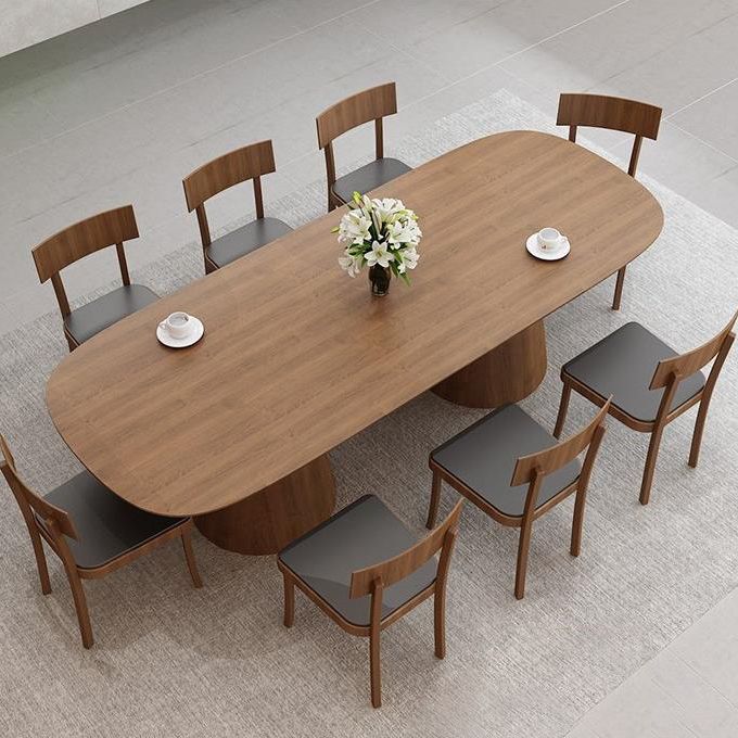 Pine Solid Wood Dinner Table Contemporary Style Brown Dining Table for Home Kitchen Dinner