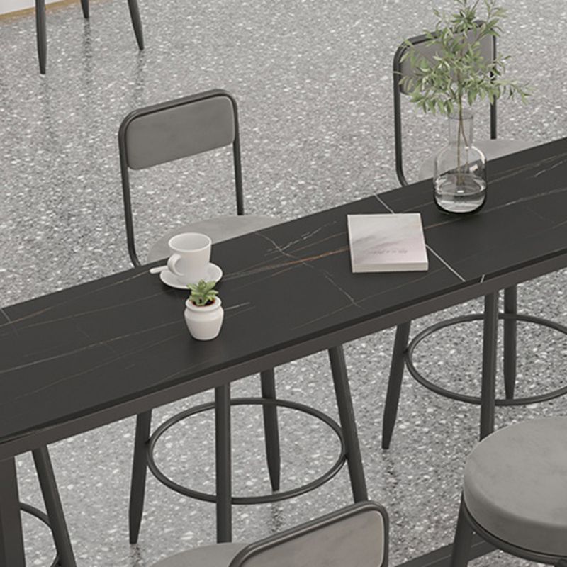 Rectangular Bar-height Table Metal Base Bistro Pub Table for Patio Use