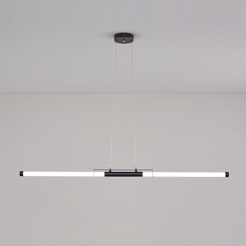 Modern Style Linear Shade Island Pendants 1 Light Metal Pendant Lights for Dining Room