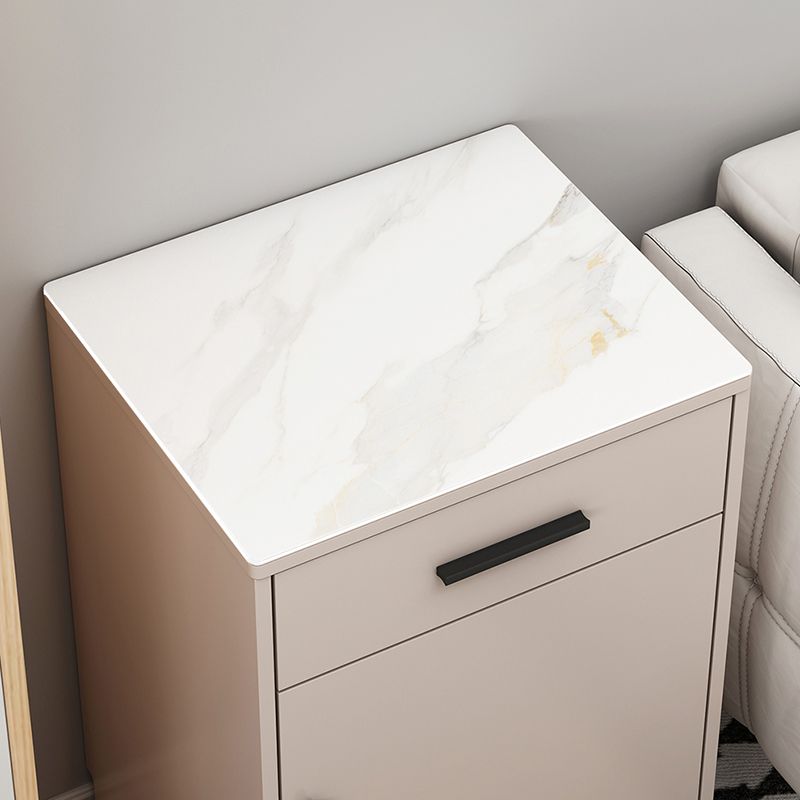 Modern Stone Top Accent Cabinet with Drawer Storage Cabinet 18.9" Long