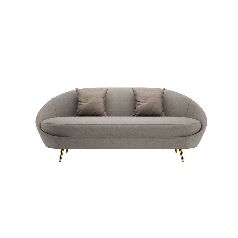 Sloped Arm Curved Sofa with Tight Back Contemporary Sofa for Apartment