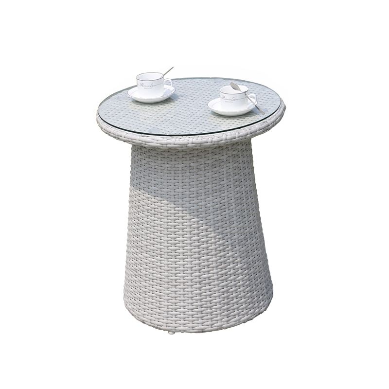 Light Gray Boho Dining Table Set 1/3/5/7 Pcs Rattan Dining Set