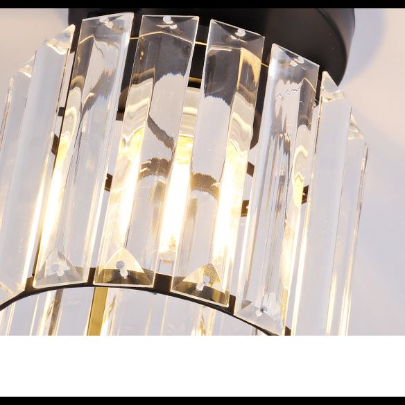 Crystal Geometric Ceiling Mounted Fixture Contemporary Close To Ceiling Lighting Fixture