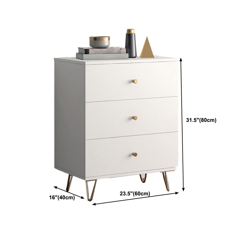 Modern Accent Chest Rectangle Accent Cabinet with Drawers in White