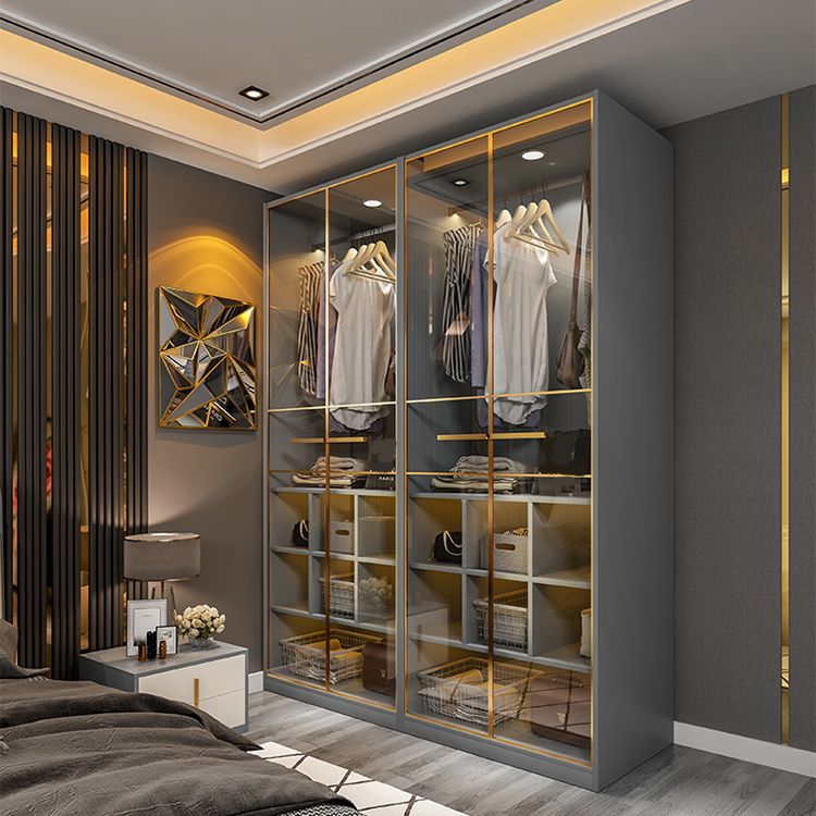 Modern Style Wood Wardrobe Wood Wardrobe with Shelves Armoire Wardrobe Closet