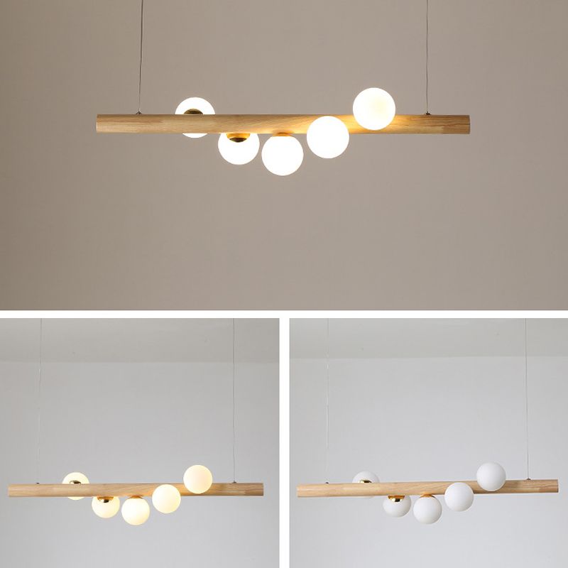 5/7-Light Wood Ceiling Light Industrial Kitchen Island Lighting for Room