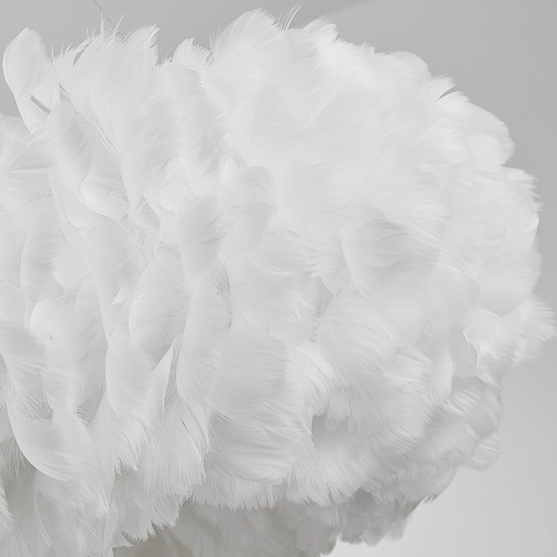 Multi-Kopf-Kronleuchterleuchten moderner Kronleuchter-Anhängerlampe mit weißem Federschatten