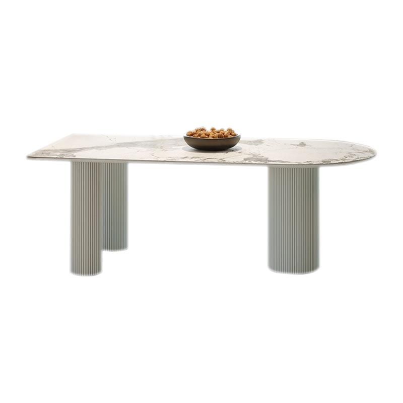 Stone Top Dining Table Traditional Luxury Dining Table with 3 Legs
