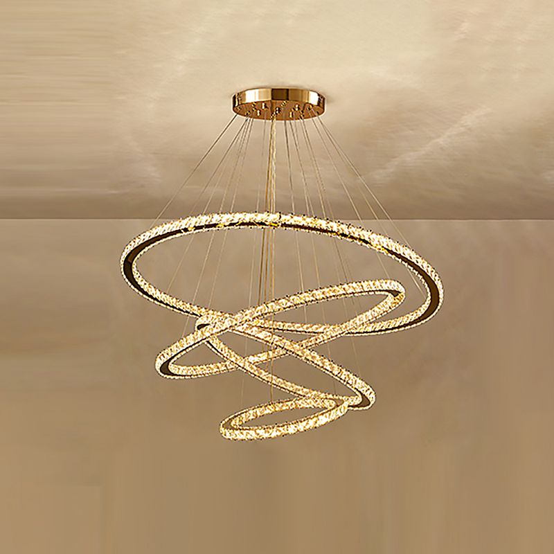 Zeitgenössische mehrschichtige Decke hängende Licht mit Kristallschatten für Esszimmer