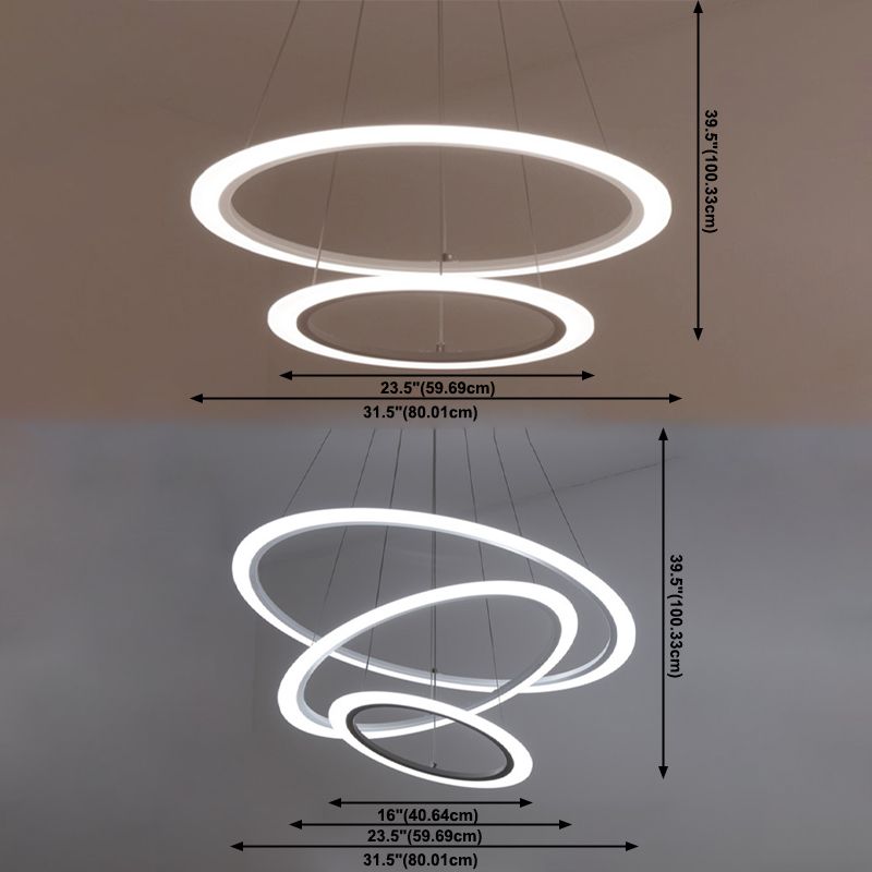 Moderne eenvoudige led hangende kroonluchter licht acrylhangende hanglampen voor eetkamer