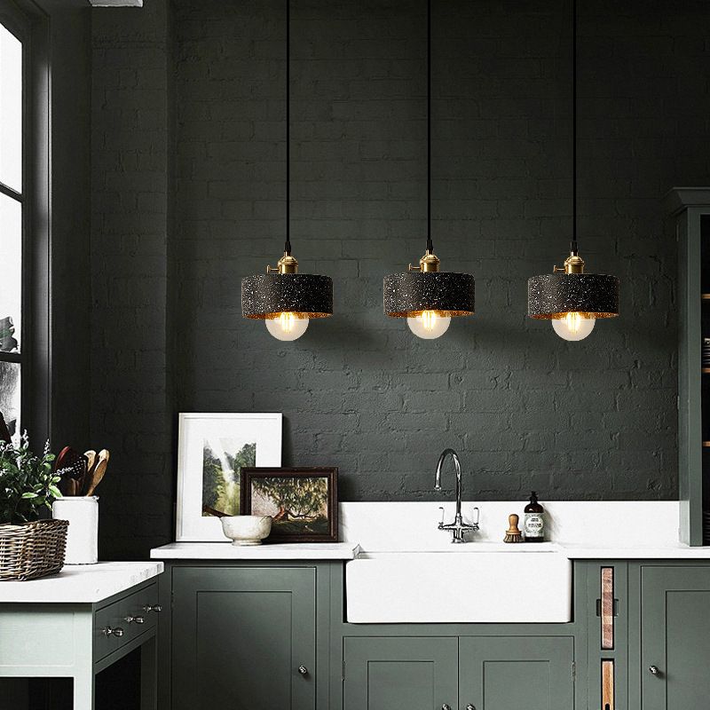 Contemporary Cement Pendant Lighting One Head Pendant Lamp for Bar Study Room