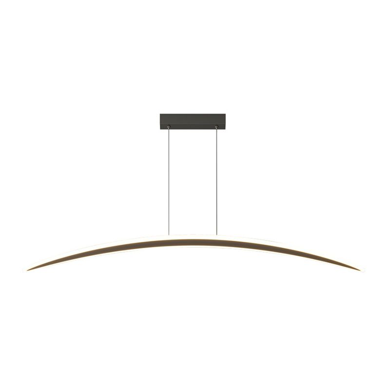 Simple Curved Hanging Island Light Metal LED Dining Room Island Ceiling Light