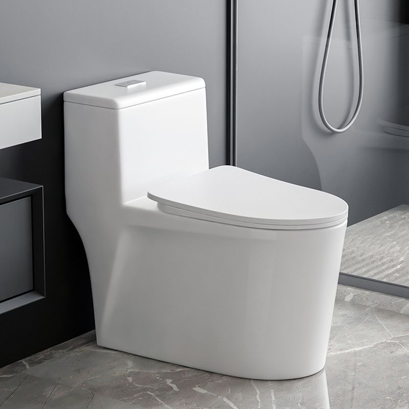 Contemporary Siphon Jet Toilet Bowl White Ceramic All-In-One Toilet
