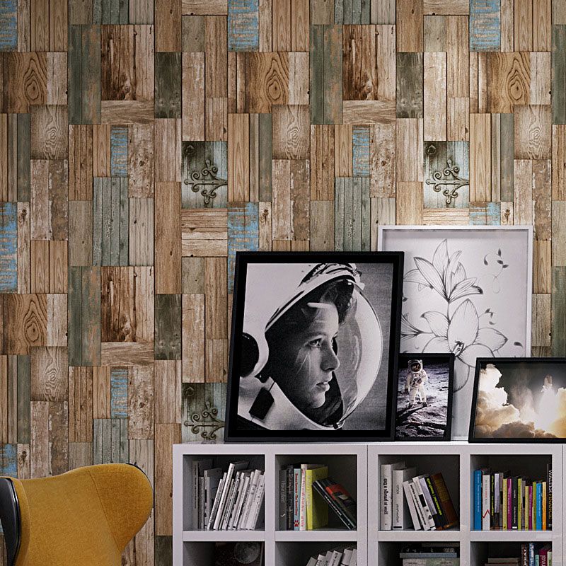 Repurposed Wood Non-Pasted Wall Art Brown Plaster Wallpaper for Accent Wall, 57.1 sq ft.
