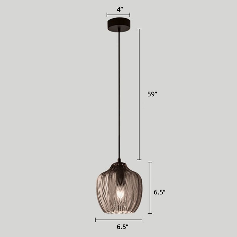 Lampada appesa in vetro ondulato in vetro a sospensione Nordic Single a soffitto a sospensione per sala da pranzo