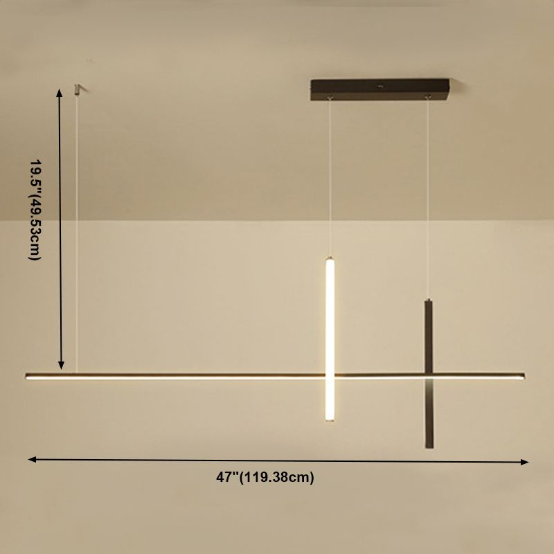 Minimalism Contemporary Style Island Pendants Metal LED Island Chandelier Light for Dining Room