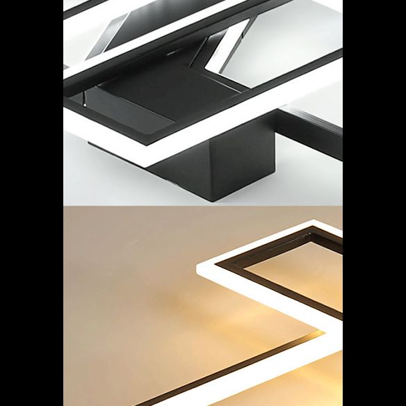 Montaje empotrado de techo de dormitorio LED de metal moderno con luz de montaje semiempotrado de bloque rectangular superpuesto