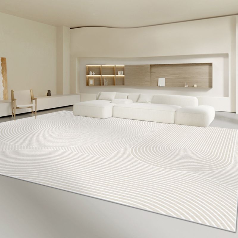 Light Grey Modern Carpet Line Polyester Carpet Stain Resistant Carpet for Home Decor