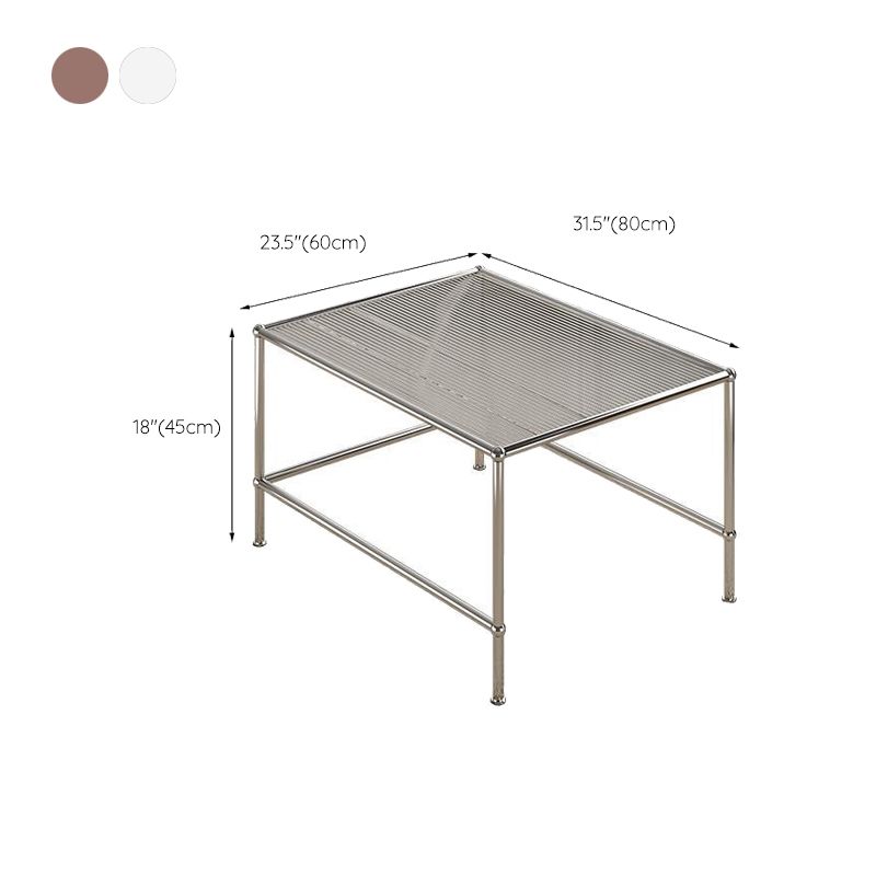 Modern 2 Nesting Glass Coffee Table Set Steel 4 Legs 1 - Drawer Cocktail Table