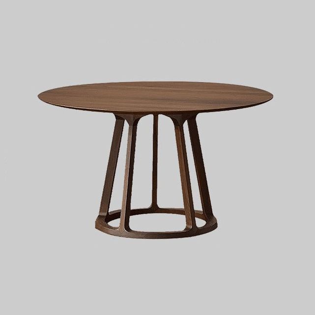 Round Standard Solid Wood Top Dining Set with Solid Brown Wood Legs for Dining Furniture