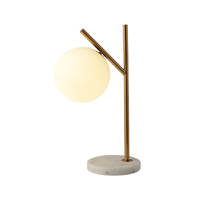 Vetro bianco luce sferica luce minimalista minimalista 1 lampadina in ottone lampada da comodino