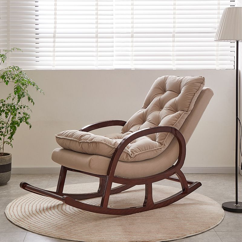 Living Room Rocking Chair Fabric Tufted Removable Cushions Solid Modern Rocking Chair