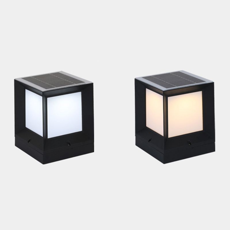 Modern Simple Aluminum Pillar Lamp Cube Shape Pillar Light for Outdoor