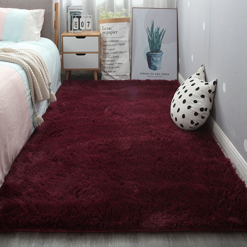 Comfort Home Decoration Area Rug Plain Shag Carpet Polyester Non-Slip Backing Indoor Carpet