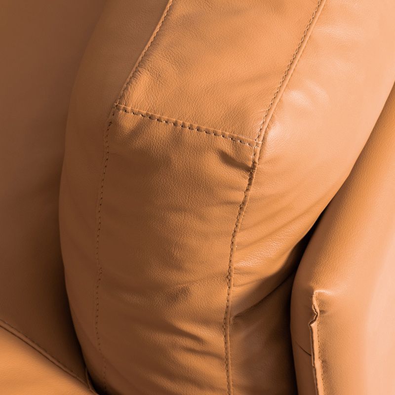 31"H Scandinavian Sectional Sofa Leather Sectional with Bostol Pillows