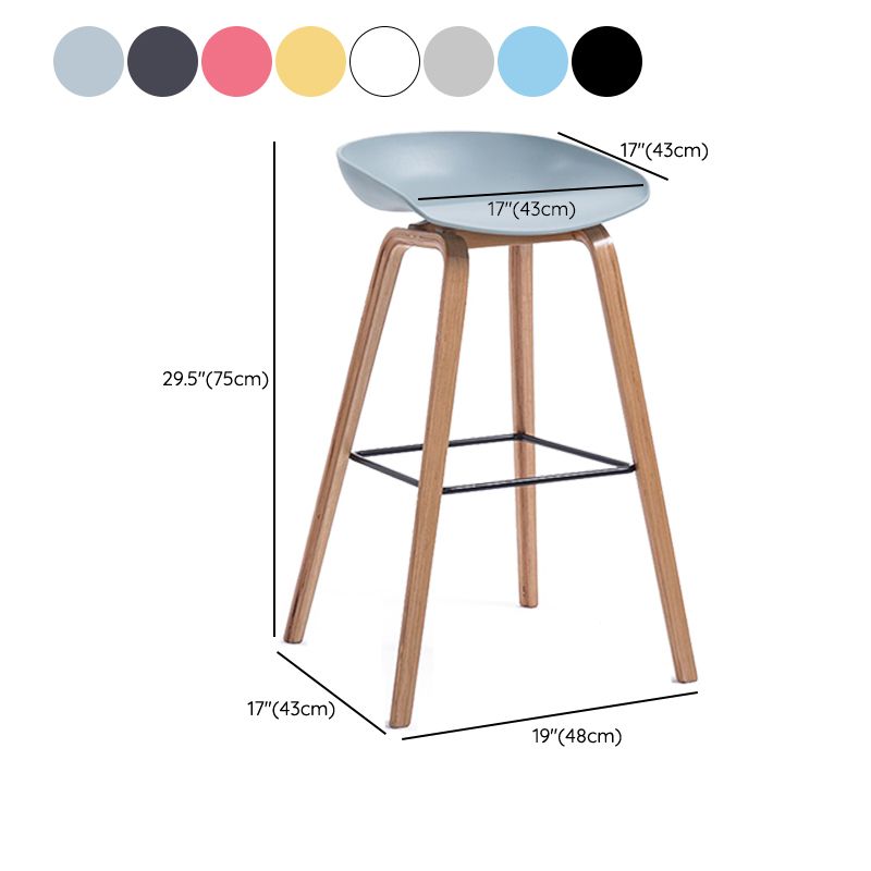 Contemporary Style Plastic Counter Stool Counter Height Bucket Bar Stool
