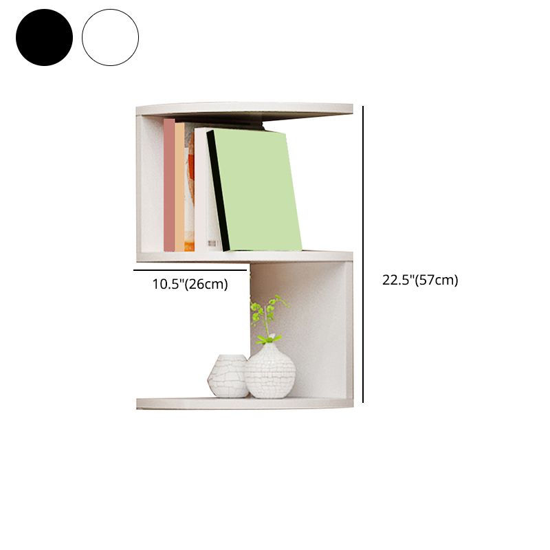 Contemporary Style Wall Mounted Bookcase Engineered Wood Bookshelf