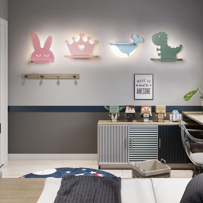 Cartoon Mooie patroon Wall Light Acryl LED SCONCE LICHT MET SPLOK VOOR JODS GIRL SLAAPKAMER