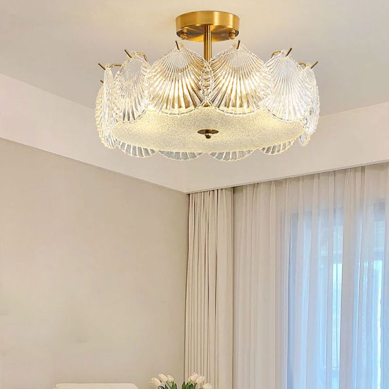 Modern Flush Mount Light Minimalist Flush Mount Ceiling Light Fixture with Glass Shade