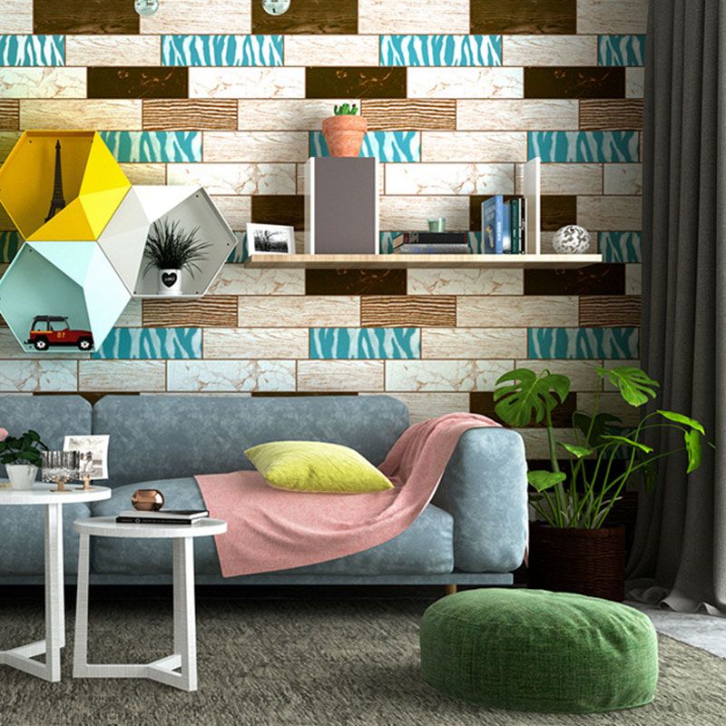 Minimalist Brick Look Wall Art Neutral Color Living Room Wallpaper Roll, 20.5-inch x 33-foot