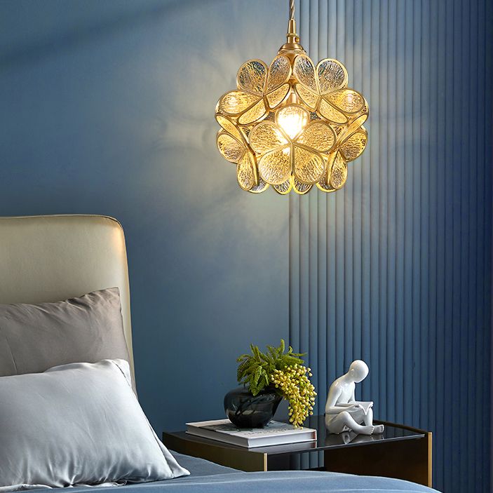 Verre Sphérique Shade Hanging Lights Modern Style 1 Tête Hanging Mount Fixture For Dining Room