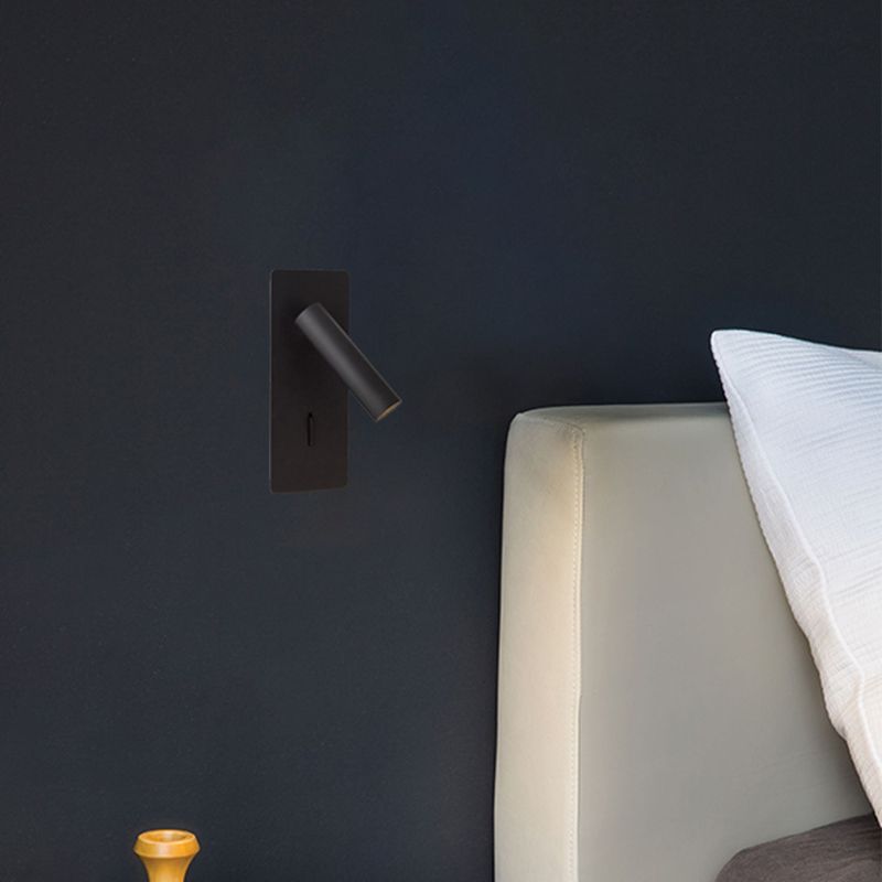 Aluminium Rechteckige LED -Wandlampe im modernen prägnanten Stil Eisenlesen Wandleuchten für Schlafzimmer