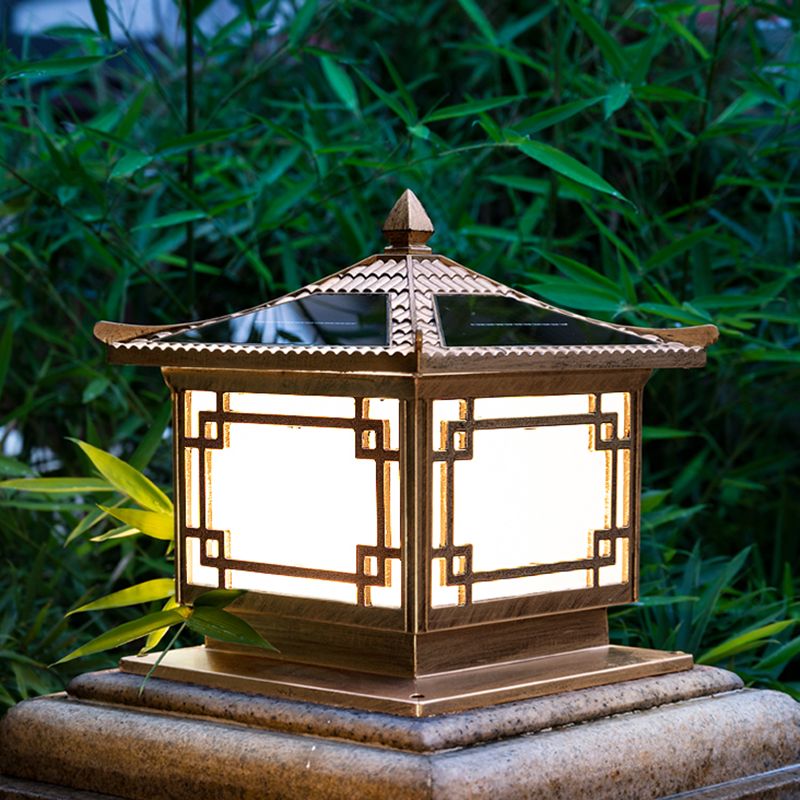Modern Pillar Lamp Minimalist LED Solar Lighting Fixture for Garden