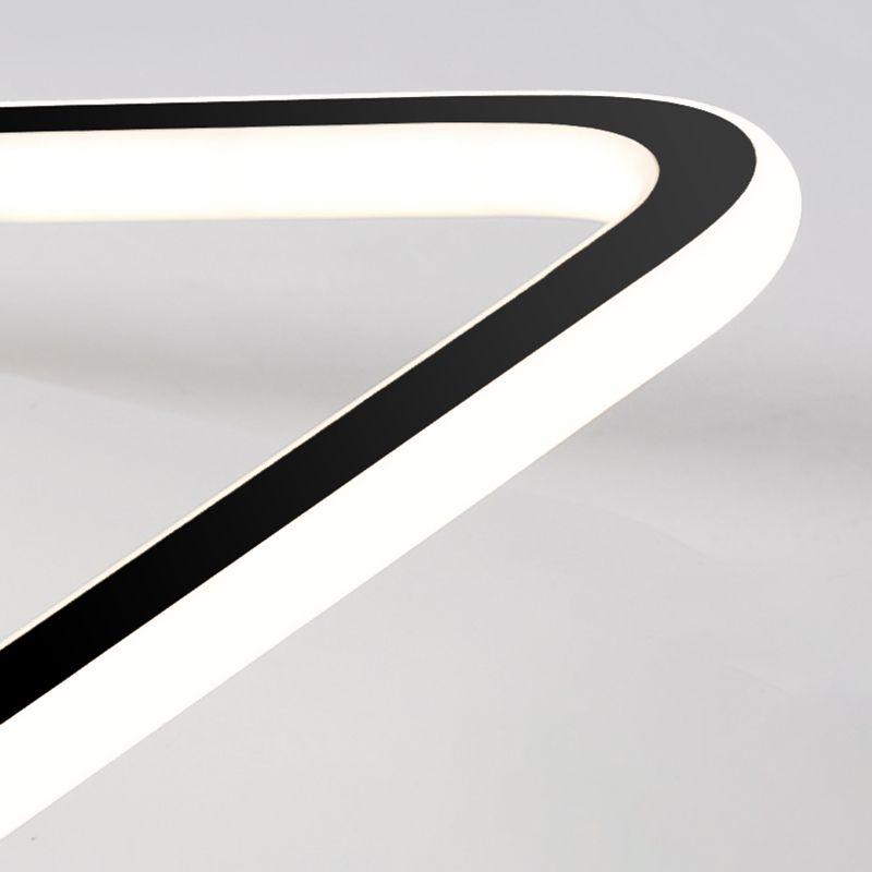 Geometric Black Flush Mount Ceiling Light Fixture Modern Style Metal Led Flush Ceiling Lights