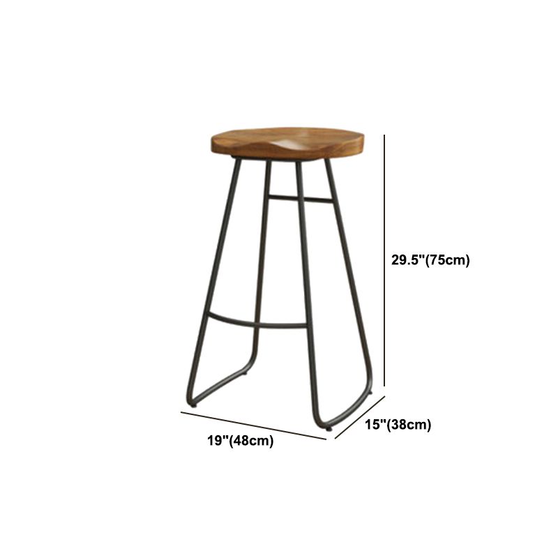 Modern Solid Wood Barstool Wood Restaurant Bar Stool with Pedal