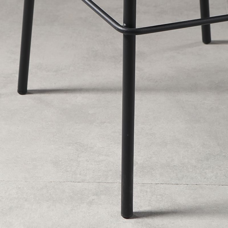 Contemporary Faux Leather Low Back Bucket Bar Stools with Metal Base