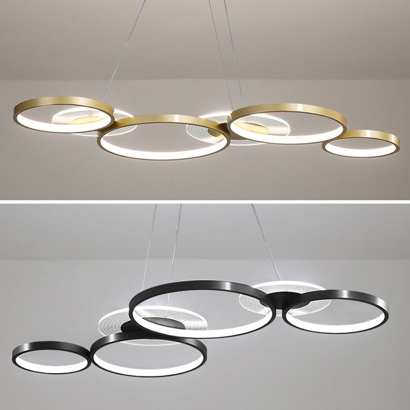 Wrought Iron LED Hanging Lamp in Modern Creative Style Acrylic Linear Pendant Light for Interior Spaces