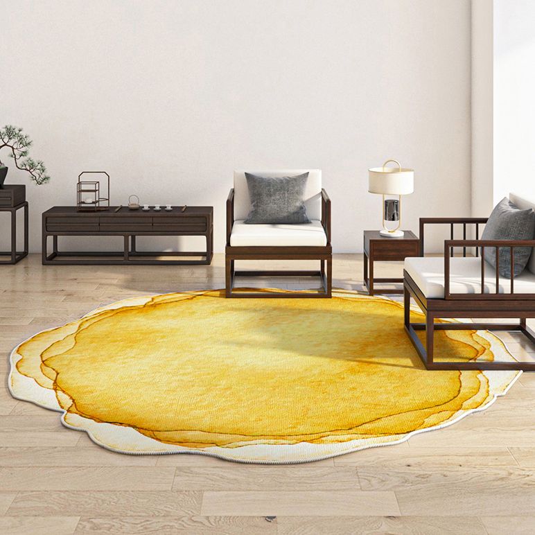 Eigentijds effen kleurtapijt, oranje polyester, tapijt, anti-splittapijt voor woondecoratie