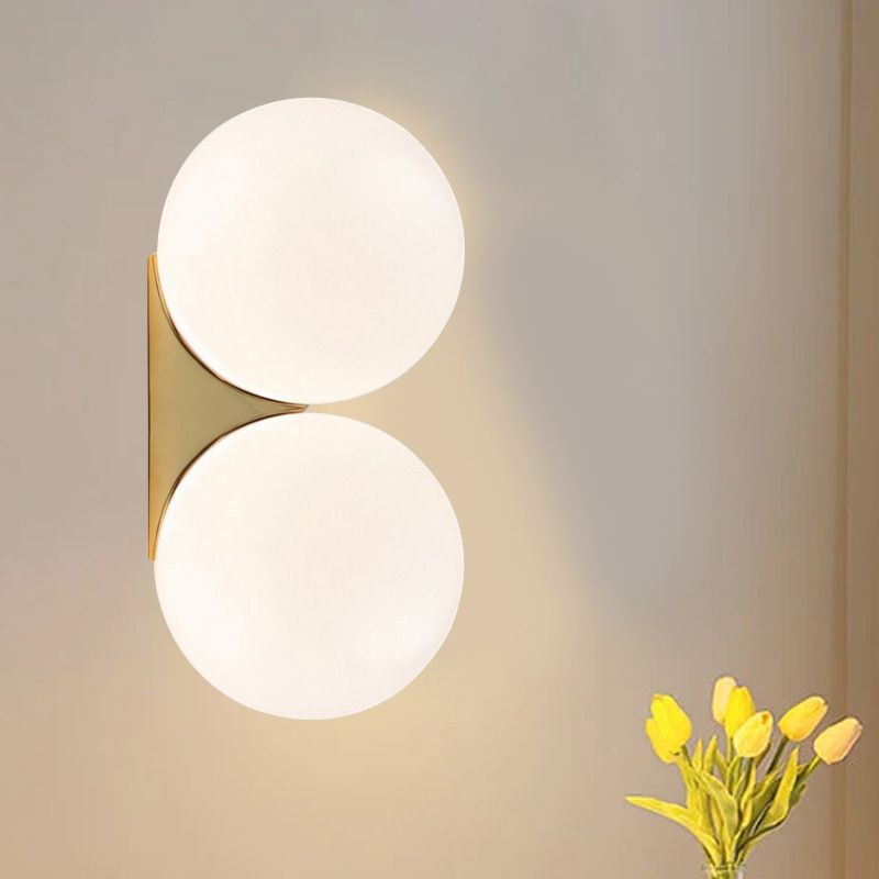 Globe Wall Lighting Simplicity Glass 1/2 Light Wall Sconces for Bedroom