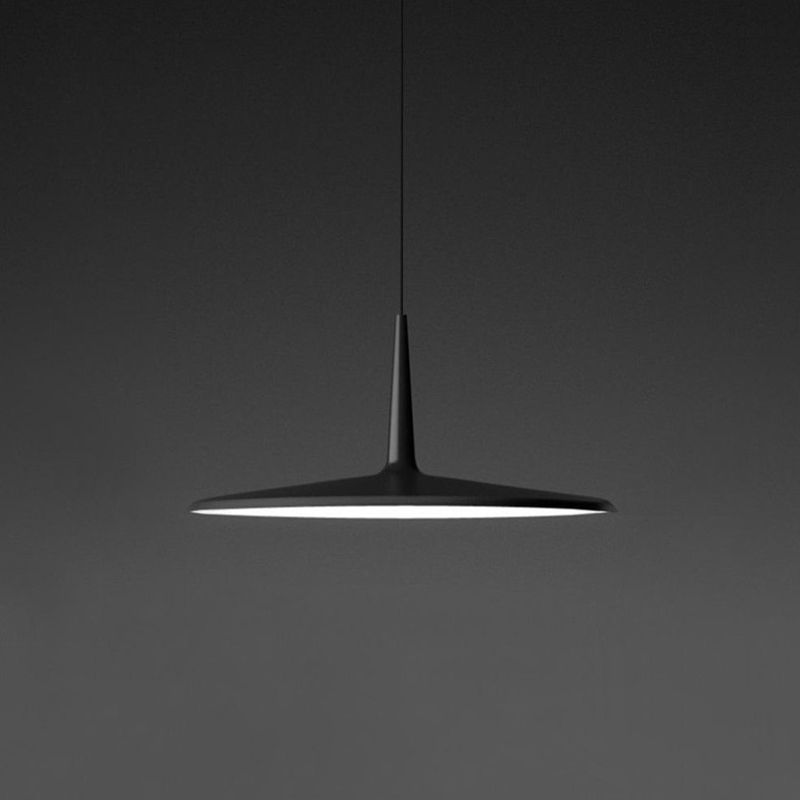 Minimalistischer Metallheizanhänger leichter, flacher Schatten 1-Licht-LED-Anhängerbeleuchtung für Esstisch