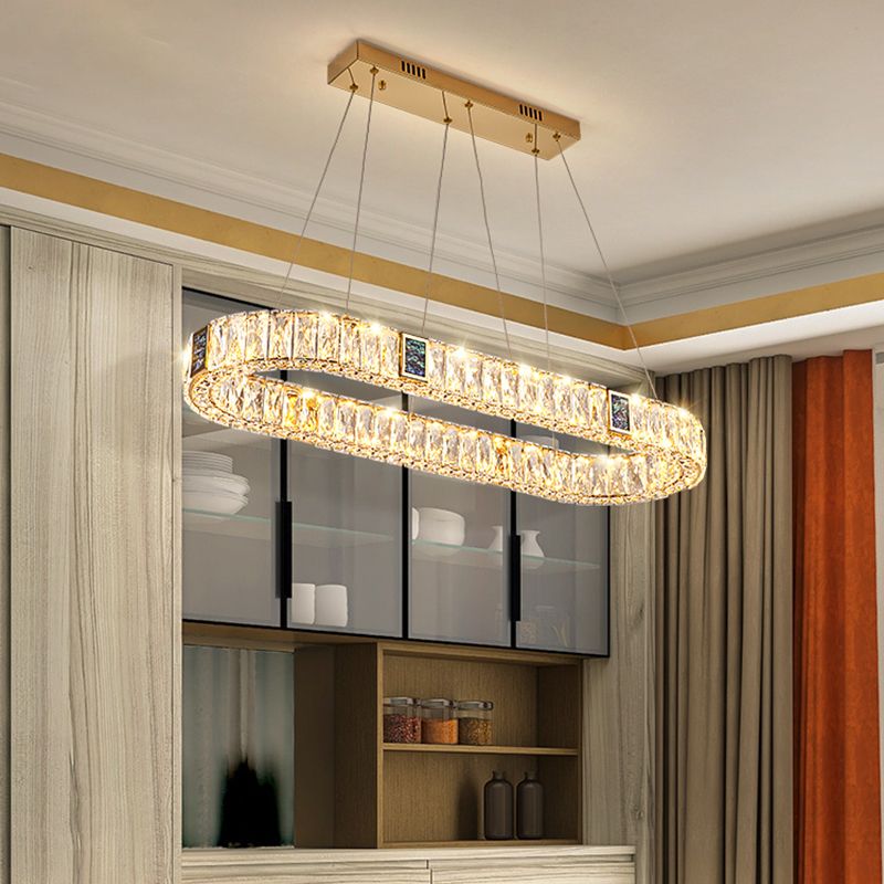 Geometrische Formen Deckenpendelleuchte Licht moderner Luxusstil Kristallleuchte Lampe