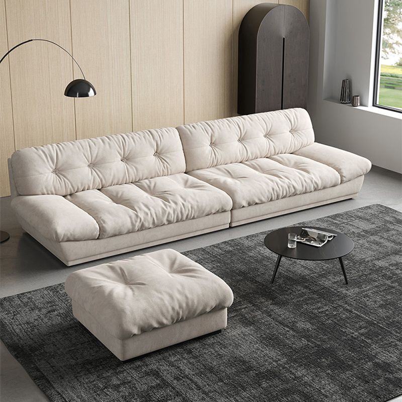 Faux Leather/ Suede Contemporary Tufted Split-Back Settee Sofa