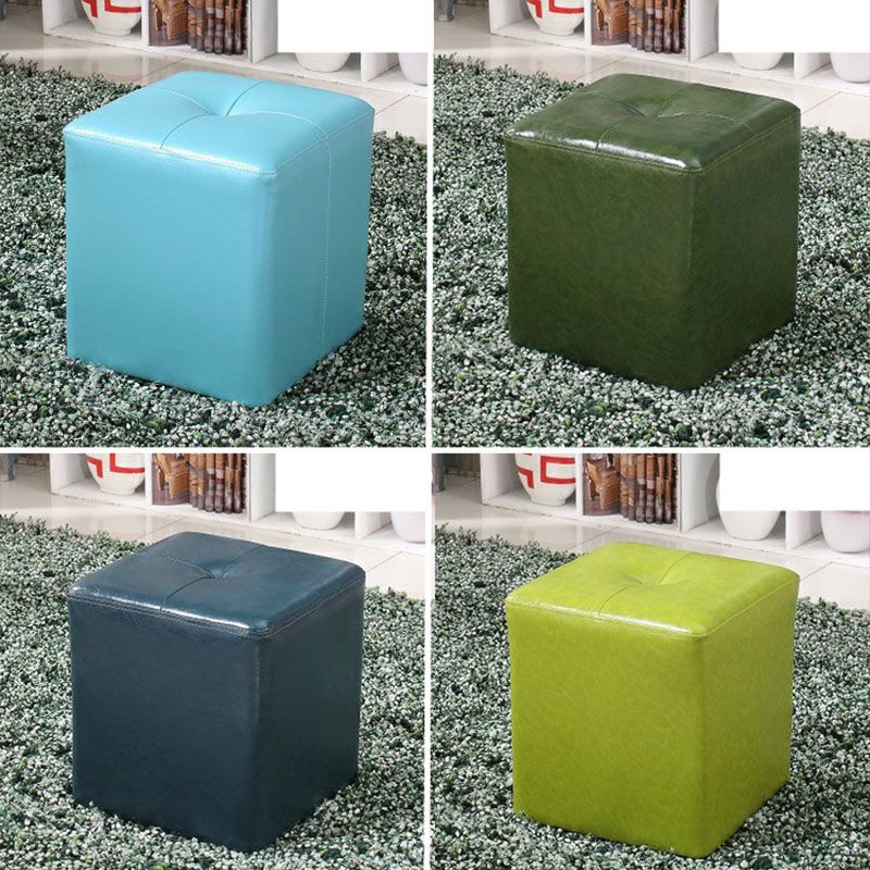 Leather Standard Stool Modern Style Simple Household Square Stool