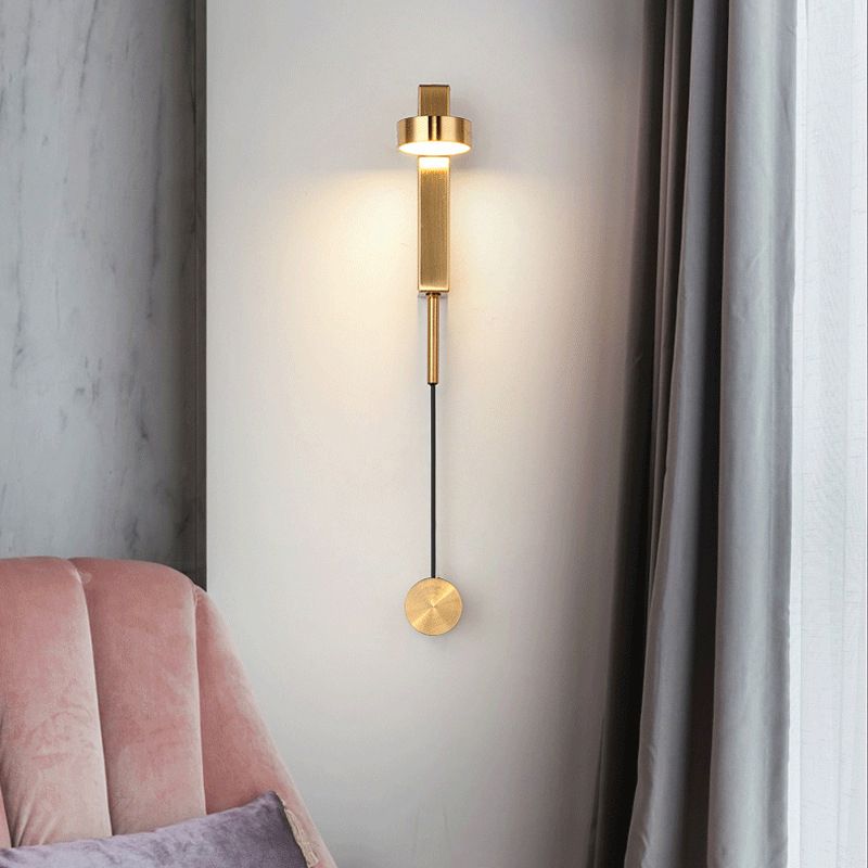 Round Shape Metal Wall Light Modern Style 1-Light Wall Light Sconce